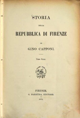 Storia della Repubblica di Firenze. 1