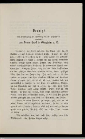 Predigt vor der Beerdigung