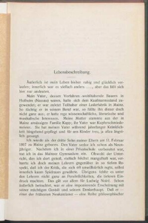 Lebensbeschreibung.