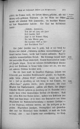 Wahl des Erzherzogs Johann zum Reichsverweser.