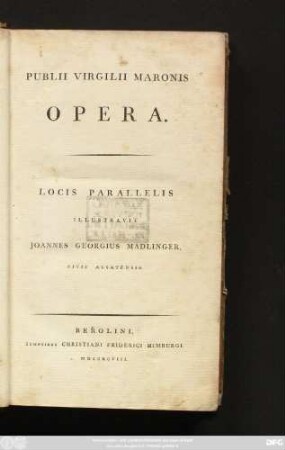 Publii Vergilii Maronis Opera