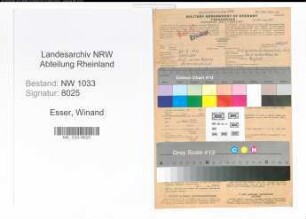 Entnazifizierung Winand Esser , geb. 29.06.1916 (Verw.-Angestellter)