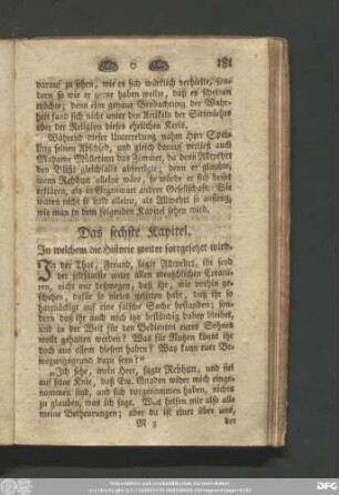 Das sechste Kapitel. In welchem die Historie weiter fortgesetzet wird.
