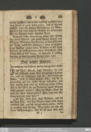 Das sechste Kapitel. In welchem die Historie weiter fortgesetzet wird.