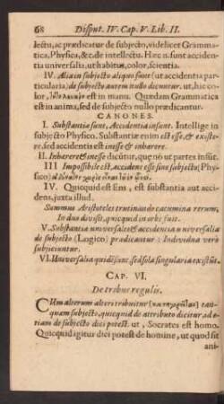 Cap. VI. De tribus regulis.