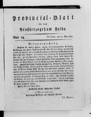 Num. 24, Ausgabe vom 21. Mai 1817
