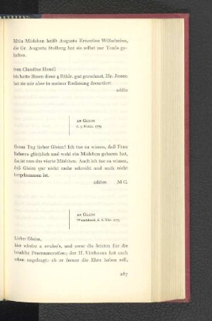 An Gleim Wandsbeck, den 8. Dezember 1779