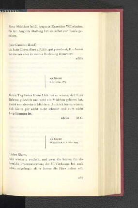 An Gleim Wandsbeck, den 8. Dezember 1779