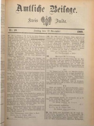 10: Beilage vom Freitag, 12. November 1909