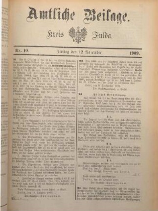 10: Beilage vom Freitag, 12. November 1909