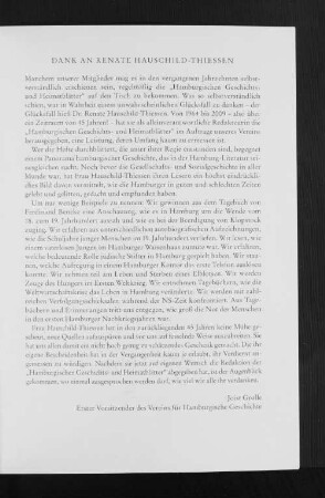Dank an Renate Hauschild-Thiessen