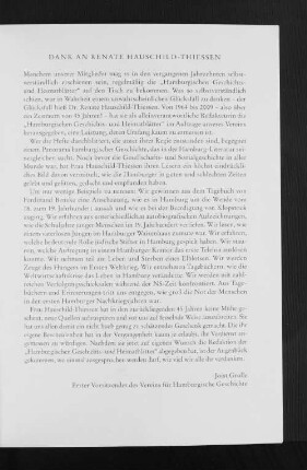 Dank an Renate Hauschild-Thiessen