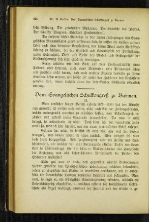 Vom Evangelischen Schulkongreß zu Barmen : II. ; [Fortsetzung]