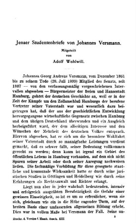 Jenaer Studentenbriefe von Johannes Versmann