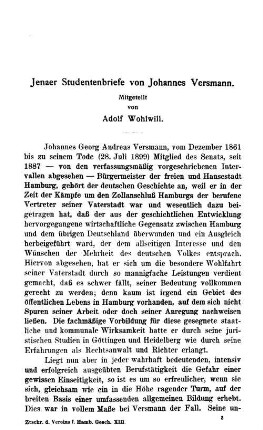 Jenaer Studentenbriefe von Johannes Versmann