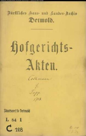 Cothmann, Hermanns, Bürgermeisters Erben gegen David Topp in Lemgo - Schuldforderung