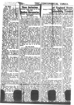 Zeitungsartikel zum Einsatz von Kolonialsoldaten gegen Deutschland