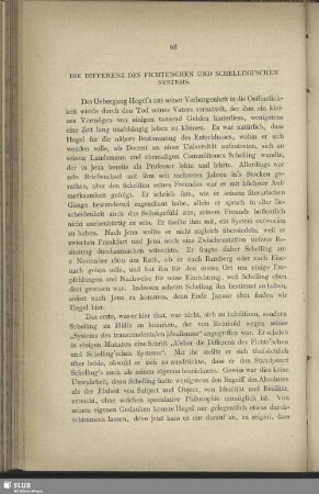 Die Differenz des Fichte'schen und Schelling'schen Systems