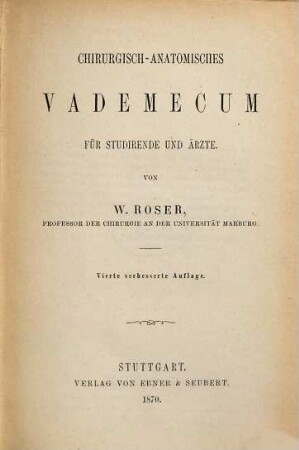 Chirurgisch-anatomisches Vademecum : für Studierende und Ärzte