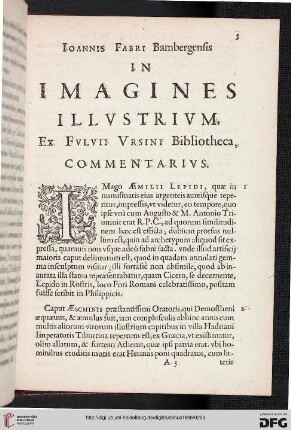 88 In imagines illustrium, ex Fulvii Ursini bibliotheca, commentarius