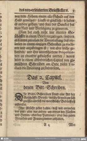 Das 2. Capitel. Von denen Bitt-Schreiben