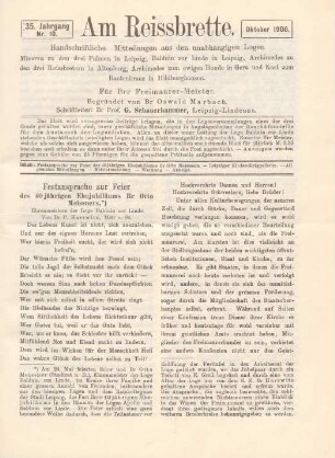Nr. 10. Oktober 1908.