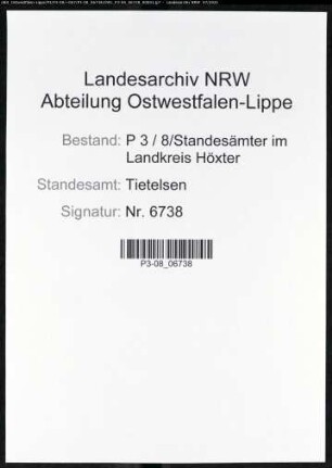 Heiratsregister Standesamt Tietelsen