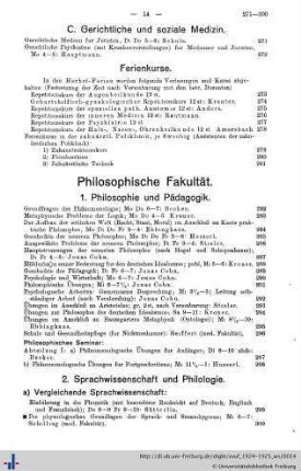 Philosophische Fakultät.