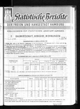 Die Hochbautätigkeit in Hamburg im Oktober 1969 : Lfd. Nr. 2