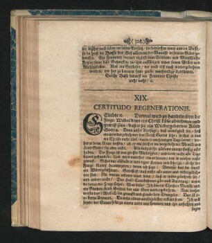 XIX. Certitudo Regenerationis.