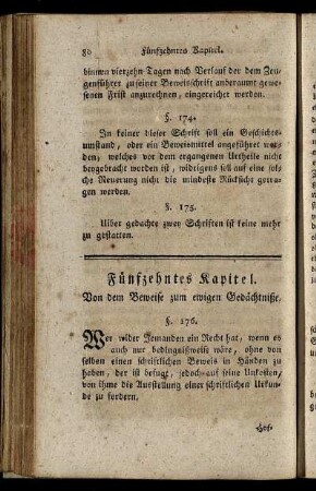 Fünfzehntes Kapitel. Von dem Beweise zum ewigen Gedächtniße. - Drey und zwanzigstes Kapitel. Von Inrotulirung der Akten.