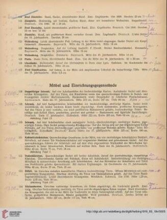 Möbel und Einrichtungsgenestände, Textilien (Nr. 128-228)