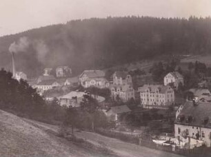Bienenmühle, Ortsansicht : Bienenmühle an der Freiberger Mulde. Industriesiedlung