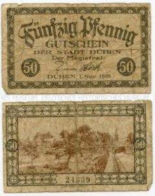Düben, Notgeld 50 Pfennig