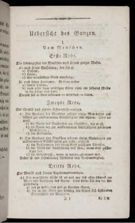 Uebersicht des Ganzen.