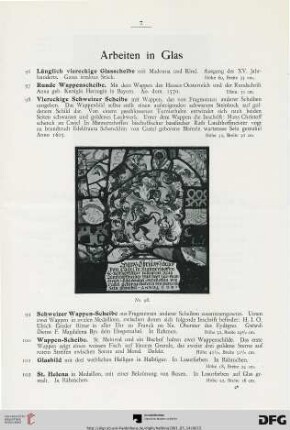 Arbeiten in Glas (Nr. 96-108)