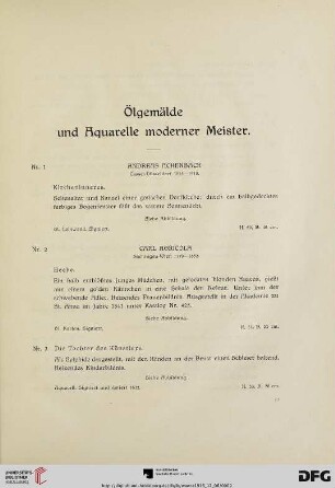Ölgemälde und Aquarelle moderner Meister (Nr. 1-137)