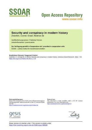 Security and conspiracy in modern history