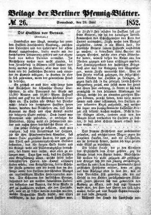 Beilage: No. 26, Sonnabend, den 26. Juni