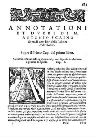 Sopra il [...] primo libro.