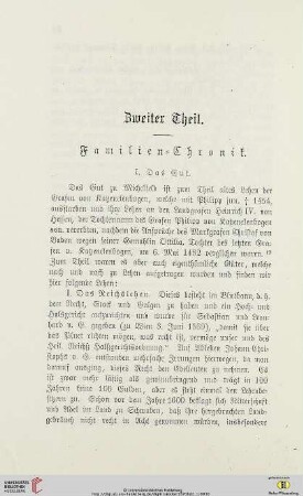 Zweiter Theil: Familien=Chronik