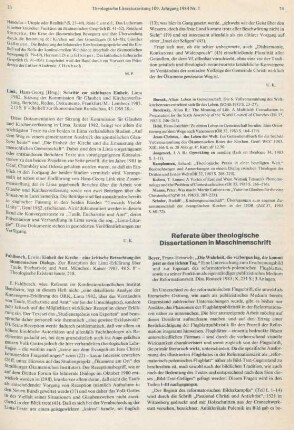 73-74 [Rezension] Fahlbusch, Erwin, Einheit der Kirche - eine kritische Betrachtung des ökumenischen Dialogs