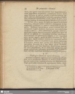 §. IV. Vestigia Chemiae apud Graecos