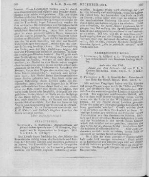 Esenwein, C. H.: Elementarbuch der französischen Sprache. Stuttgart: Hoffmann 1831