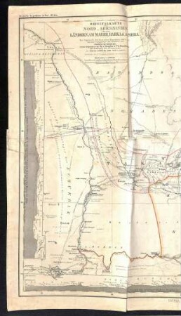 Historische, Orginalkarte von Nord-Abessinien (Ätiopien) und den Ländern am Mareb, Barka und Anseba