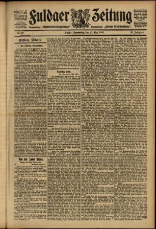 Erste Ausgabe vom Donnerstag, den 10. Mai 1906.