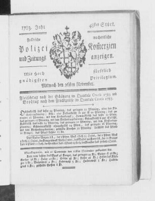 48tes Stück., Ausgabe vom 26. November 1783