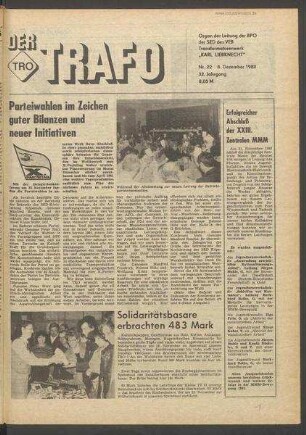 TRO-Betriebszeitung 'Der Trafo'; Nr. 22/1980 (8. Dezember 1980)