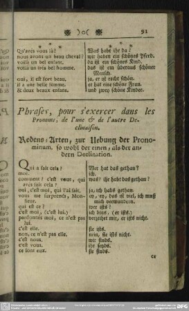 Redens-Arten, zur Uebung der Pronominum, so wohl der einen, als der andern Declination