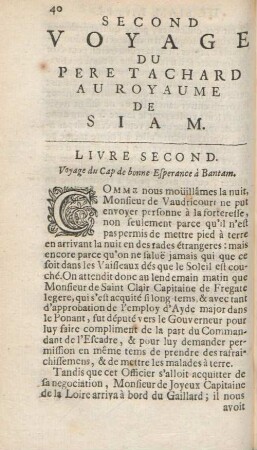 Livre second. Voyage du Cap de BonneEsperance à Bantam
